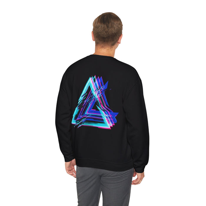 Glitch Neon Triangle Crewneck Sweatshirt